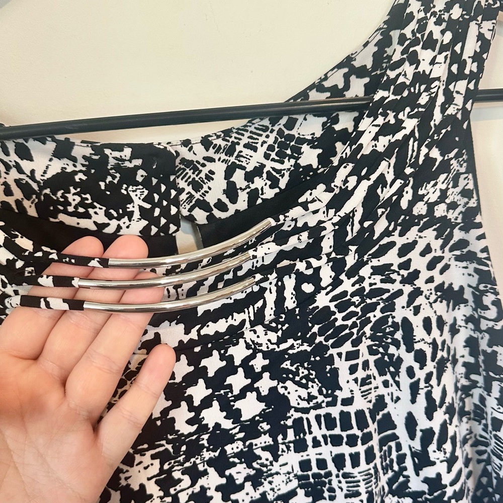 Style & Co. Black and White Geometric Wide Leg Jumpsuit - Size: 2X - Picture 3 of 9